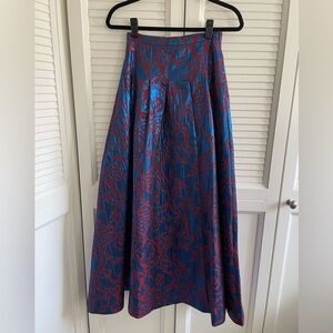 NWOT Anthropologie by Maeve Blue and Red evening Long Skirt